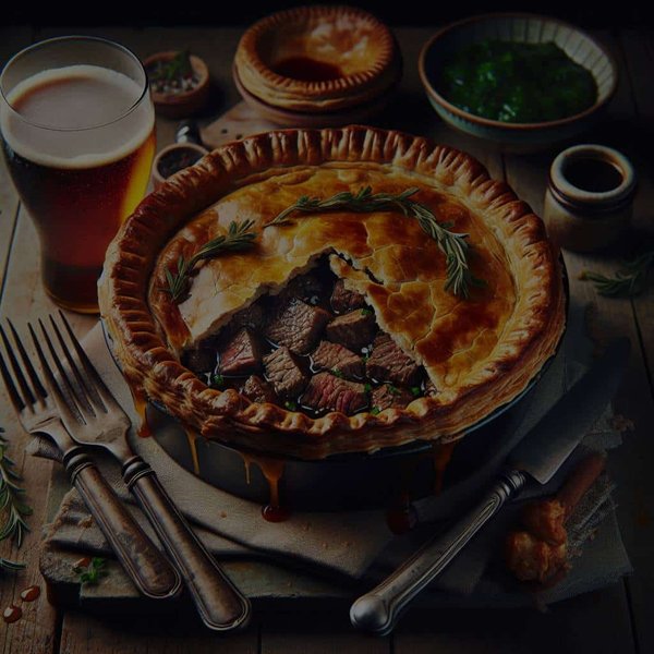 What's the Best Method for a Savory Steak and Ale Pie with Flaky Pastry?